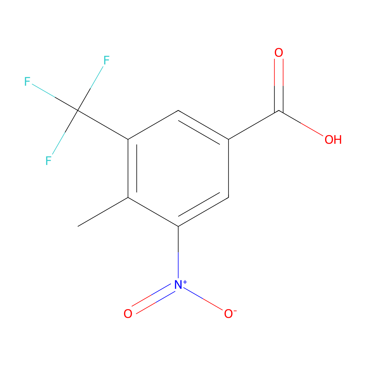 4-Methyl-3-nitro-5-(trifluoromethyl)benzoic acid molecular structure, CAS 1070886-95-1