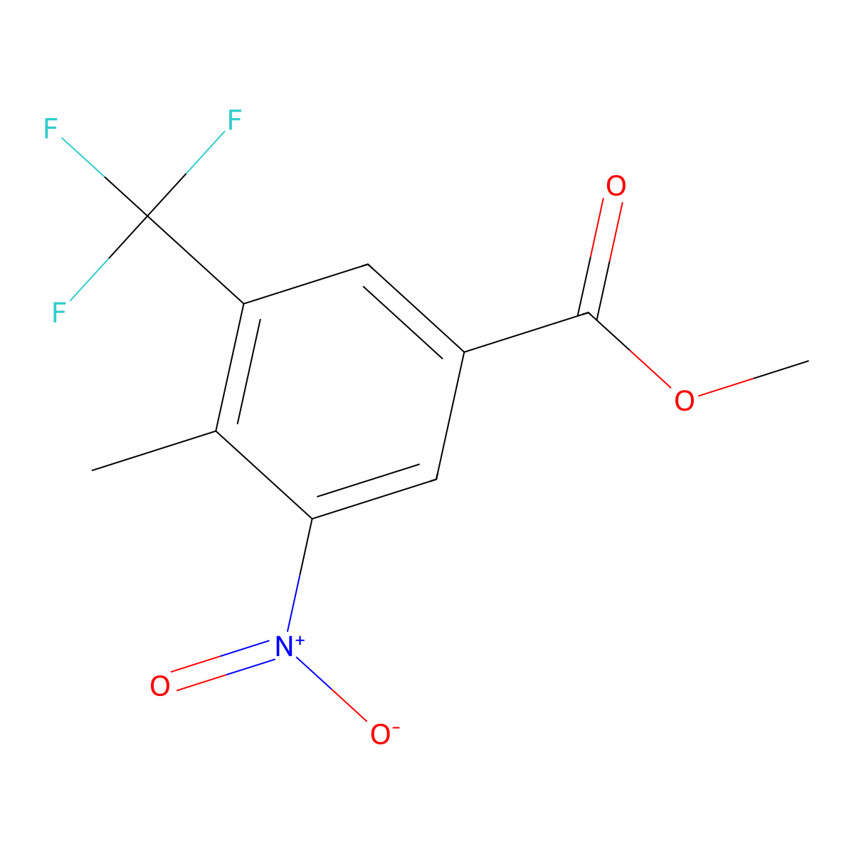 Methyl 4-methyl-3-nitro-5-(trifluoromethyl)benzoate molecular structure, CAS 1070886-96-2