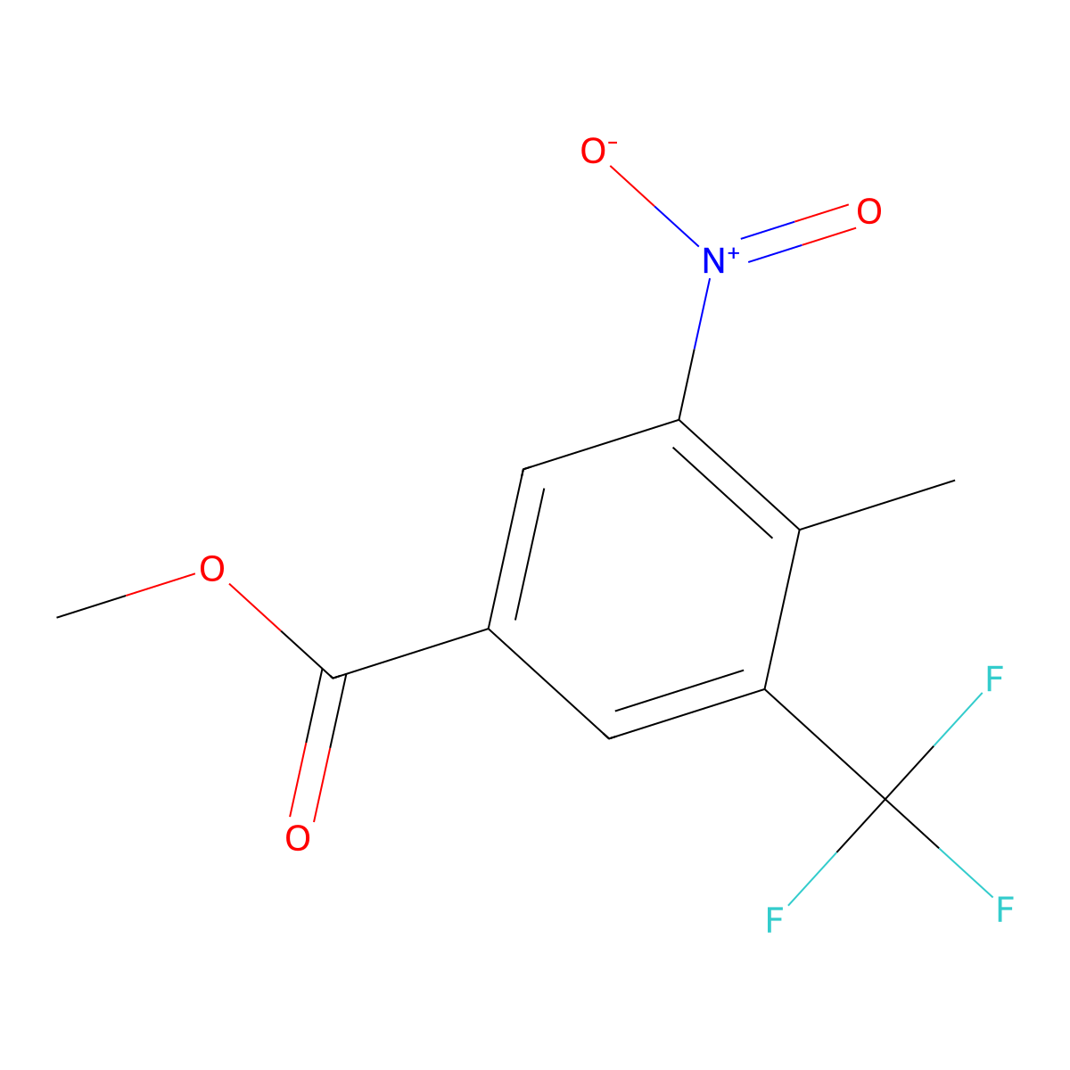 Methyl 4-methyl-3-nitro-5-(trifluoromethyl)benzoate molecular structure, CAS 1070886-96-2