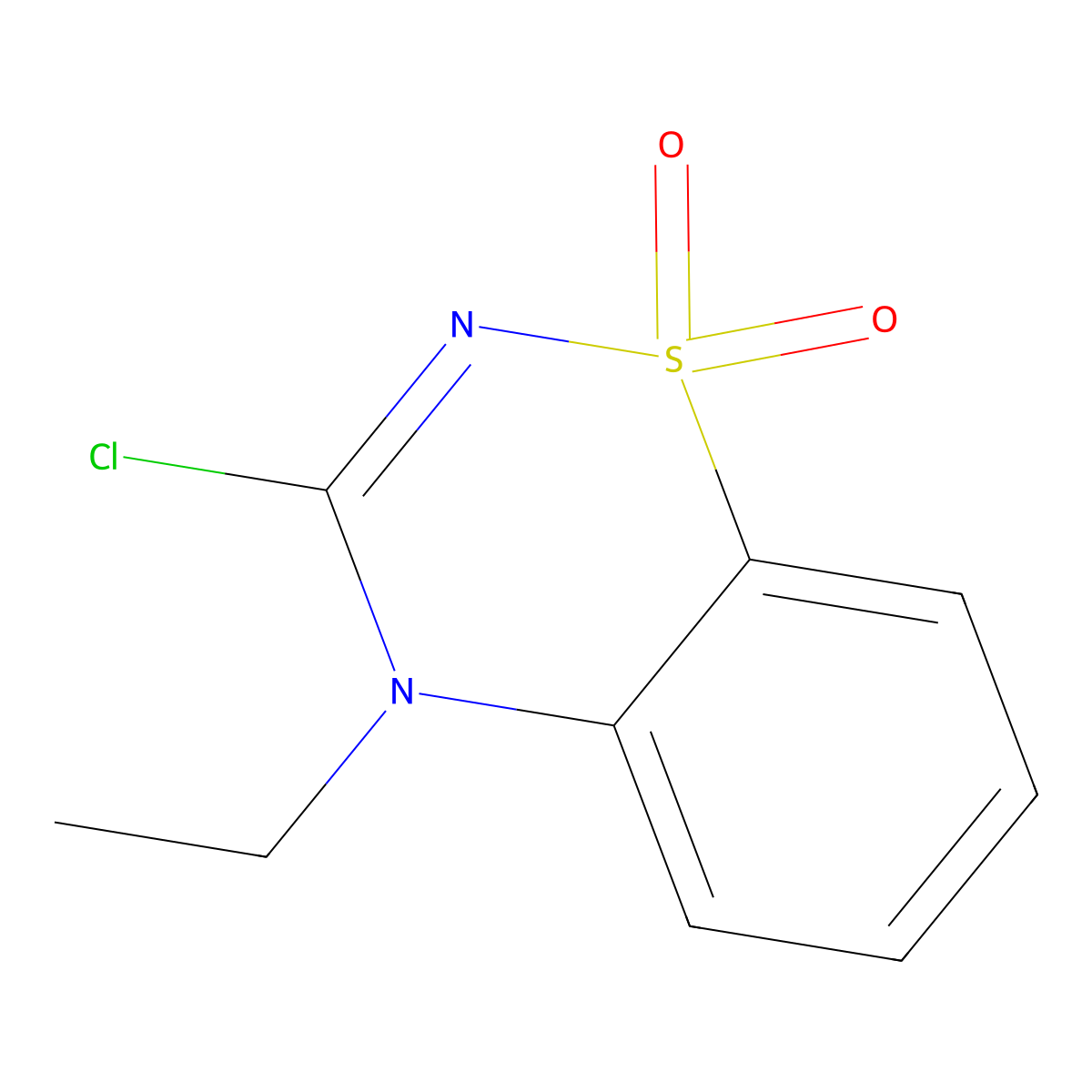 4H-1,2,4-Benzothiadiazine, 3-chloro-4-ethyl-, 1,1-dioxide molecular structure, CAS 107089-77-0