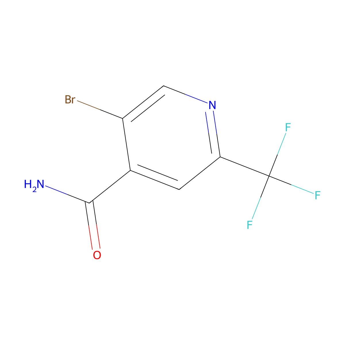 5-Bromo-2-(trifluoromethyl)isonicotinamide molecular structure, CAS 1070892-03-3