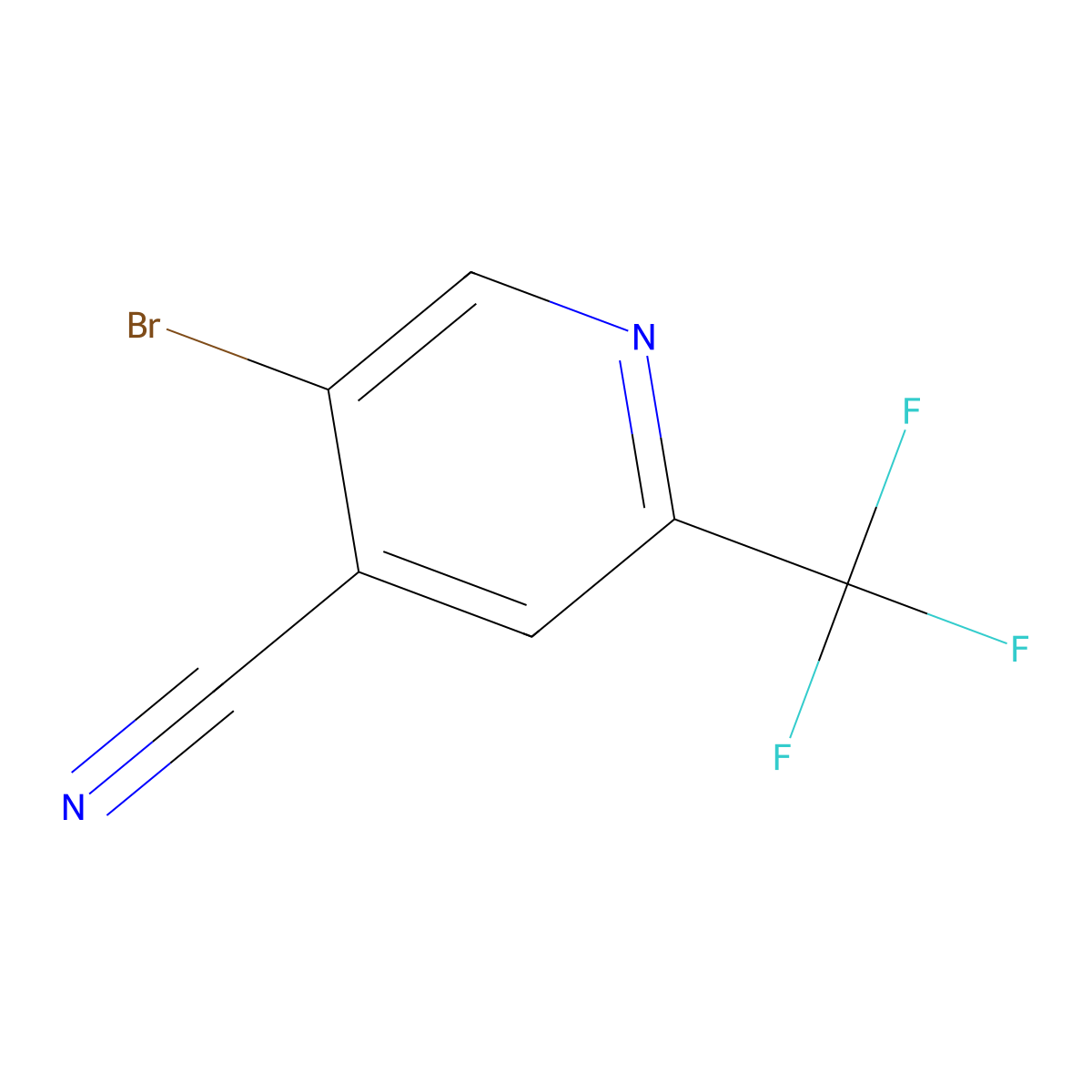 5-Bromo-2-(trifluoromethyl)isonicotinonitrile molecular structure, CAS 1070892-04-4