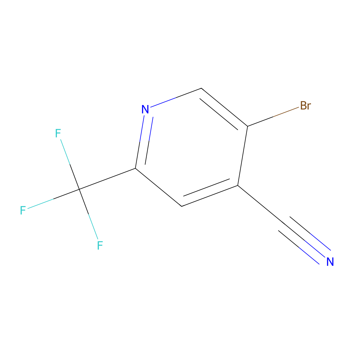 5-Bromo-2-(trifluoromethyl)isonicotinonitrile molecular structure, CAS 1070892-04-4