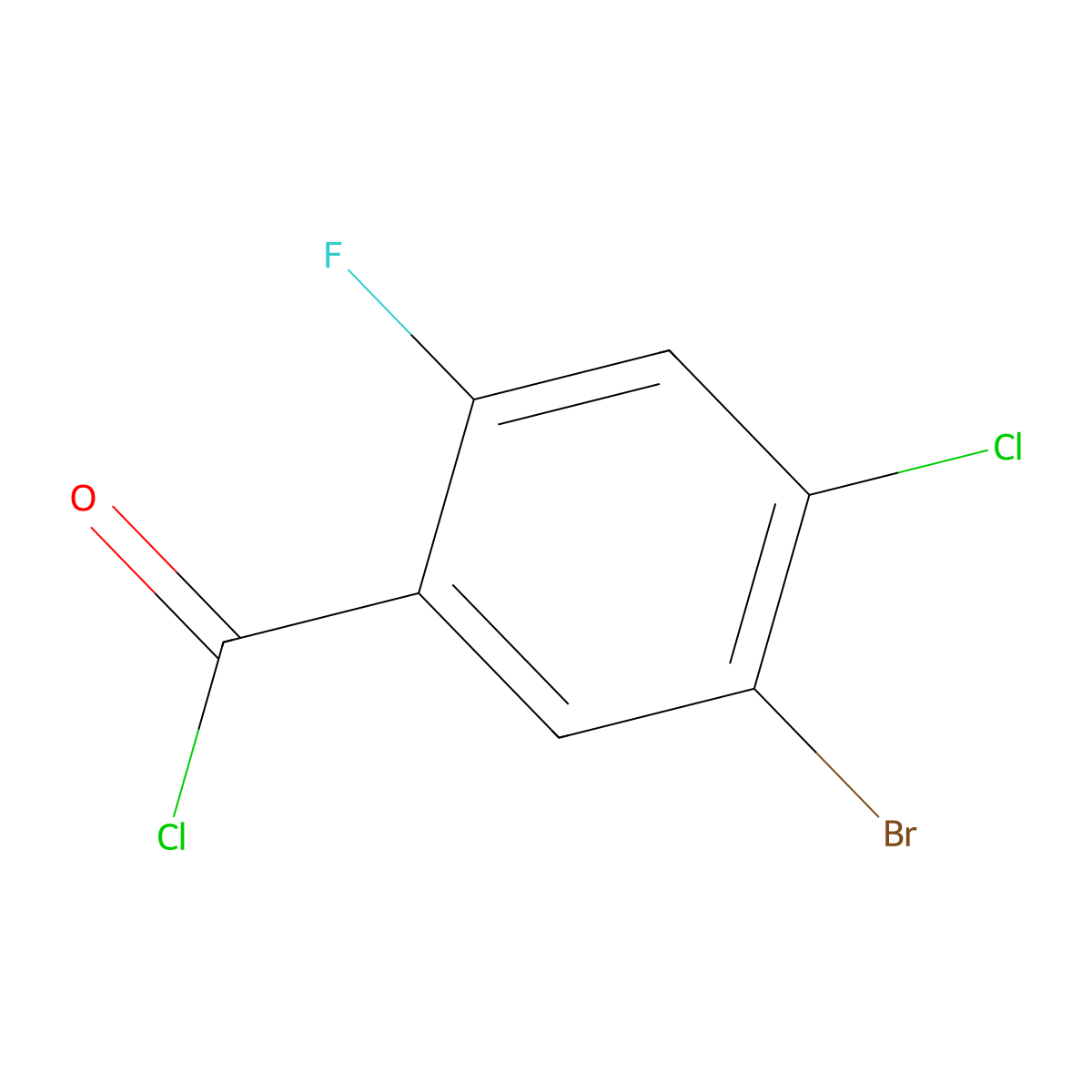 5-Bromo-4-chloro-2-fluorobenzoyl chloride molecular structure, CAS 1070892-56-6