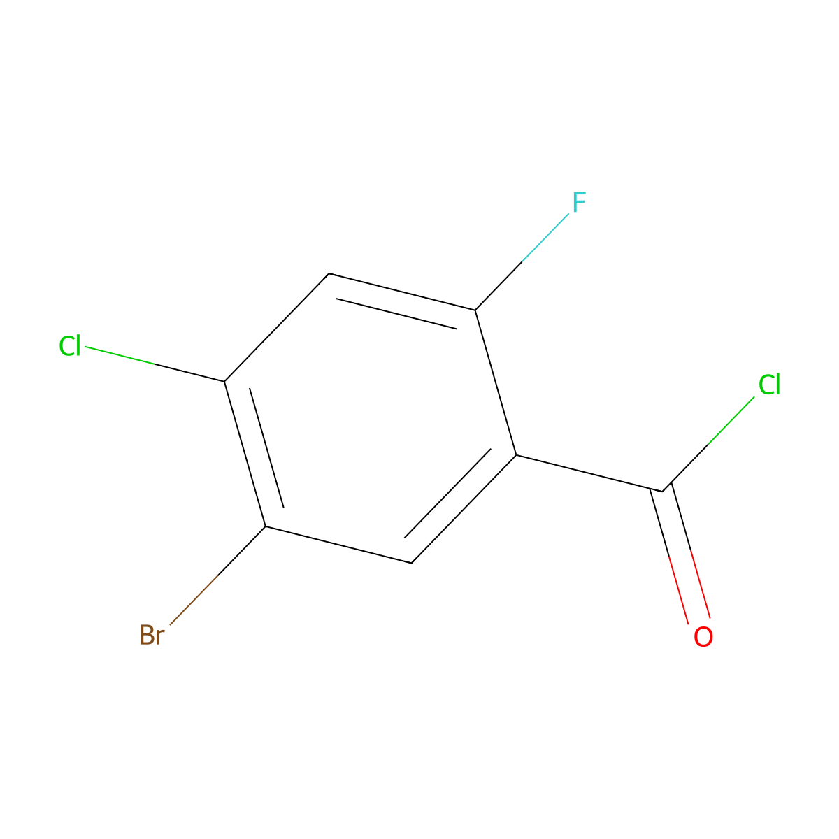 5-Bromo-4-chloro-2-fluorobenzoyl chloride molecular structure, CAS 1070892-56-6