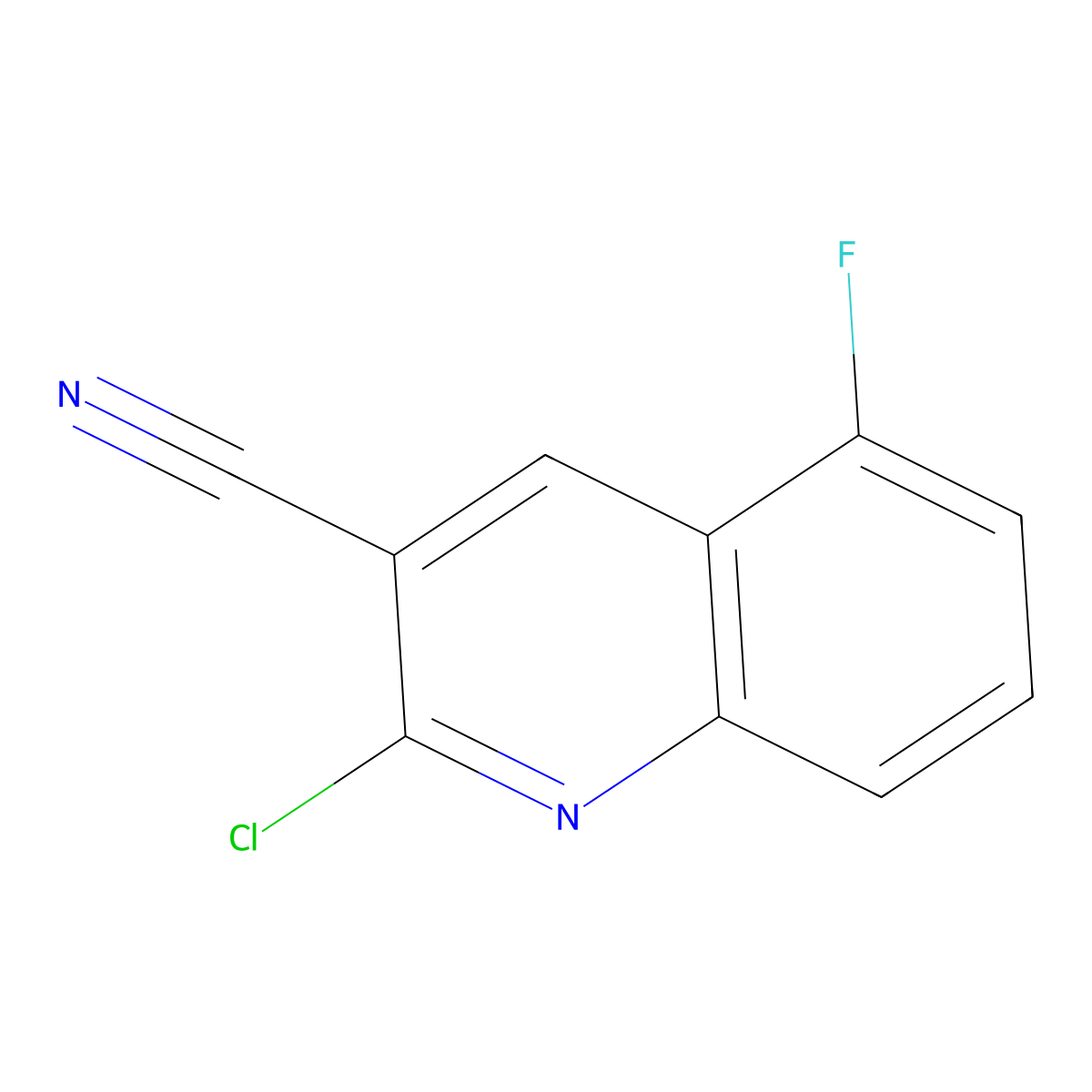 2-Chloro-5-fluoroquinoline-3-carbonitrile molecular structure, CAS 1070892-77-1