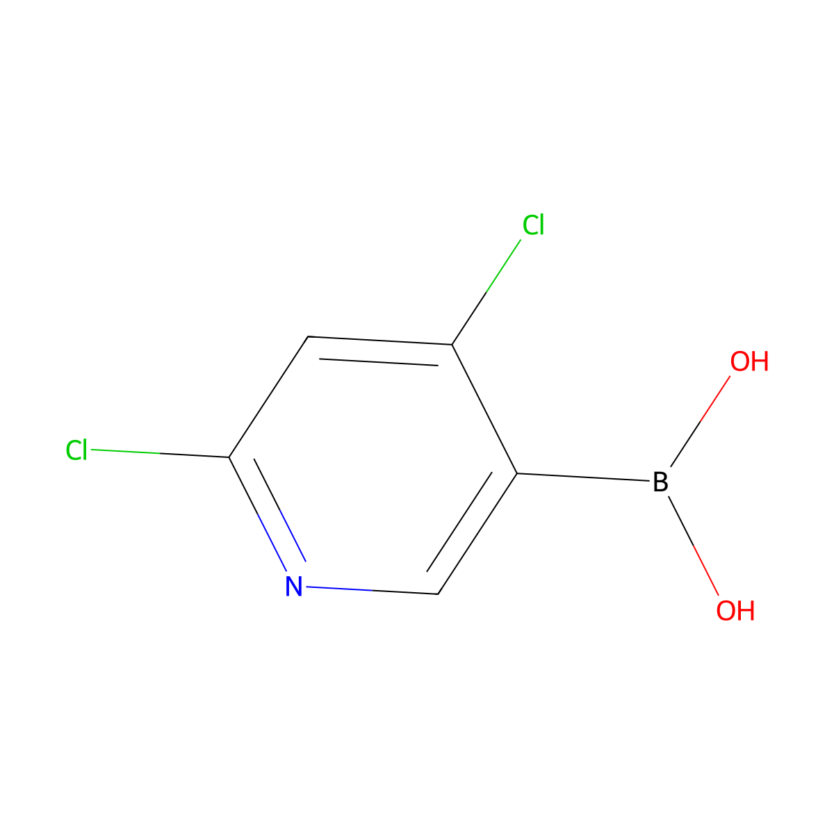 (4,6-Dichloropyridin-3-yl)boronic acid molecular structure, CAS 1070893-11-6