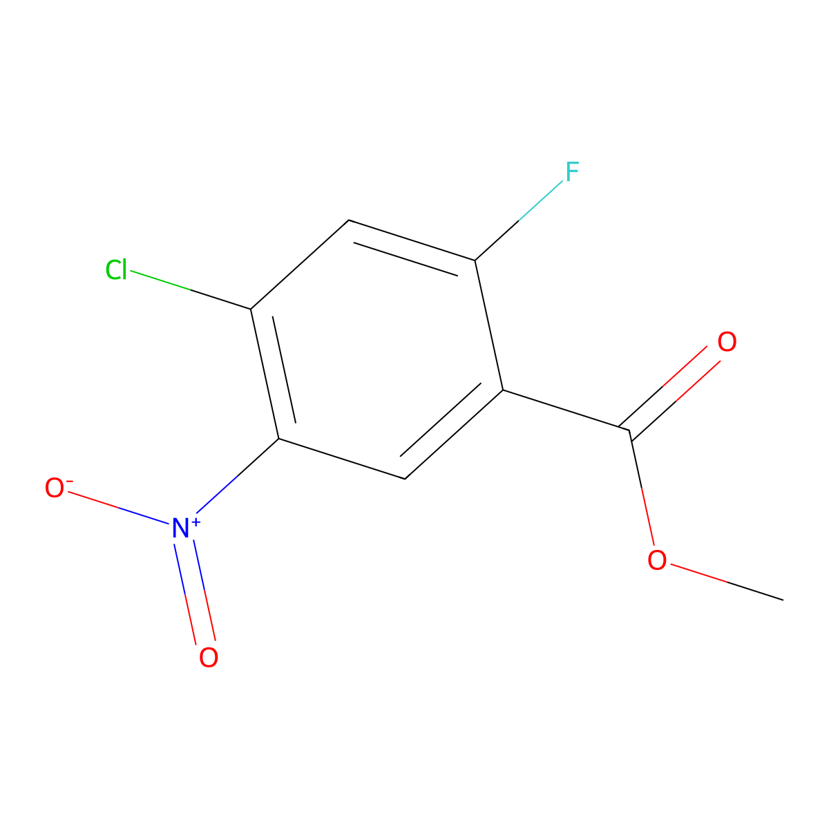 Methyl 4-chloro-2-fluoro-5-nitrobenzoate molecular structure, CAS 1070893-15-0