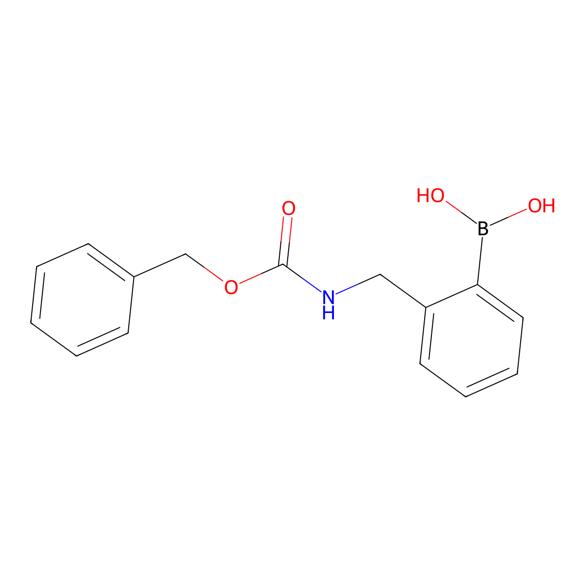 (2-((((Benzyloxy)carbonyl)amino)methyl)phenyl)boronic acid molecular structure, CAS 1070894-20-0