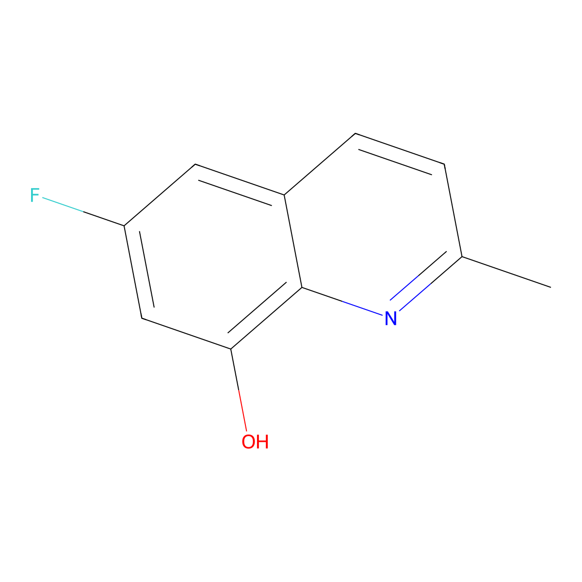 6-Fluoro-8-hydroxy-2-methylquinoline molecular structure, CAS 1070897-08-3