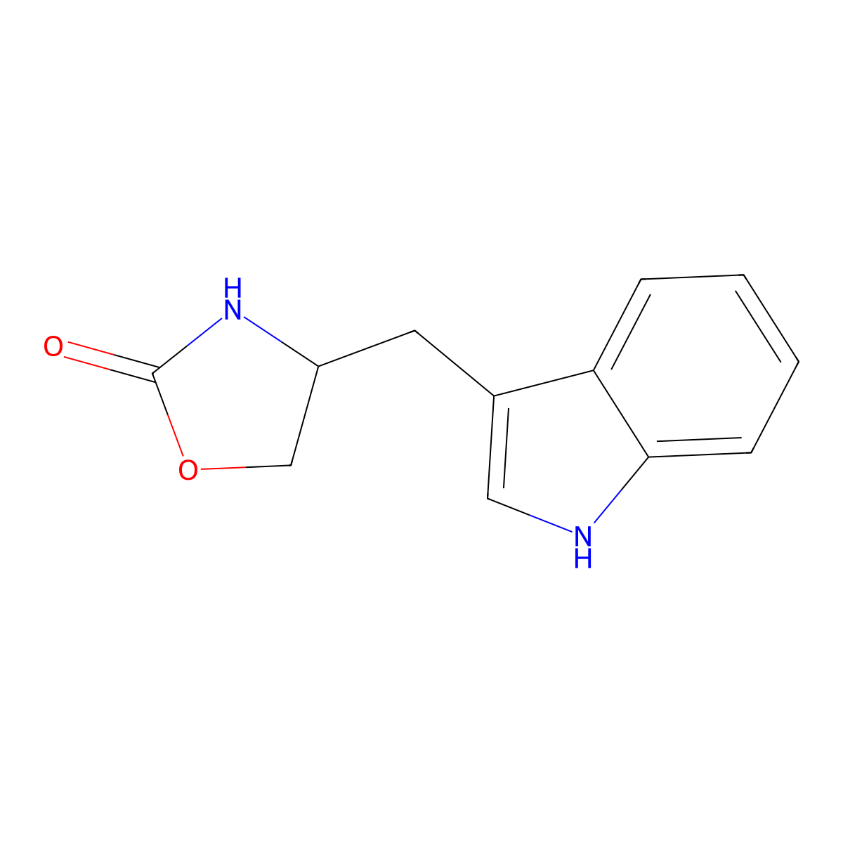 4-((1H-Indol-3-yl)methyl)oxazolidin-2-one molecular structure, CAS 1070902-25-8
