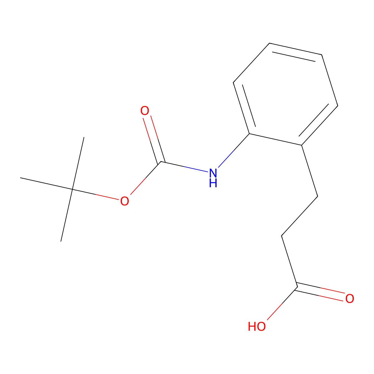 3-(2-(((Tert-butoxy)carbonyl)amino)phenyl)propanoic acid molecular structure, CAS 1070955-54-2