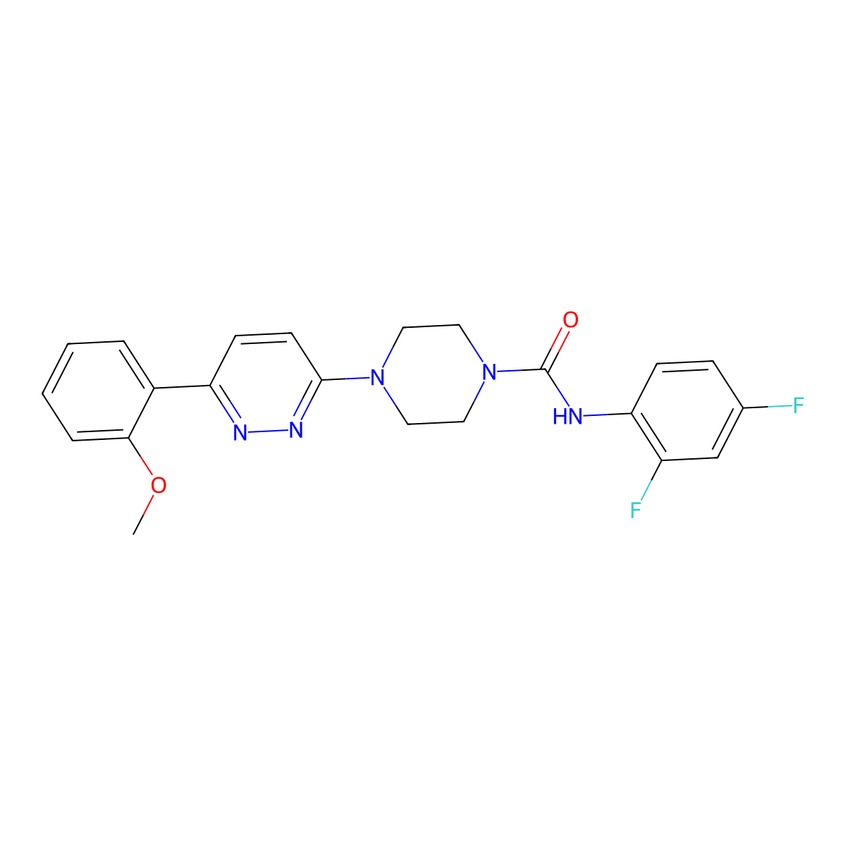 N-(2,4-difluorophenyl)-4-[6-(2-methoxyphenyl)pyridazin-3-yl]piperazine-1-carboxamide molecular structure, CAS 1070958-12-1