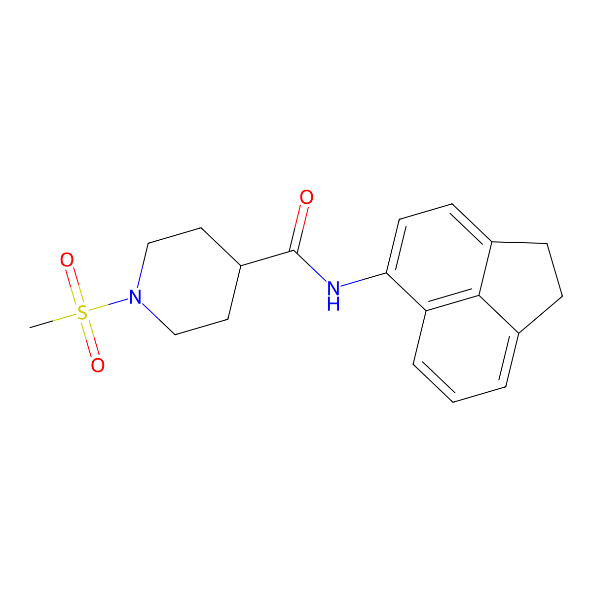 N-(1,2-dihydroacenaphthylen-5-yl)-1-methanesulfonylpiperidine-4-carboxamide molecular structure, CAS 1070959-25-9