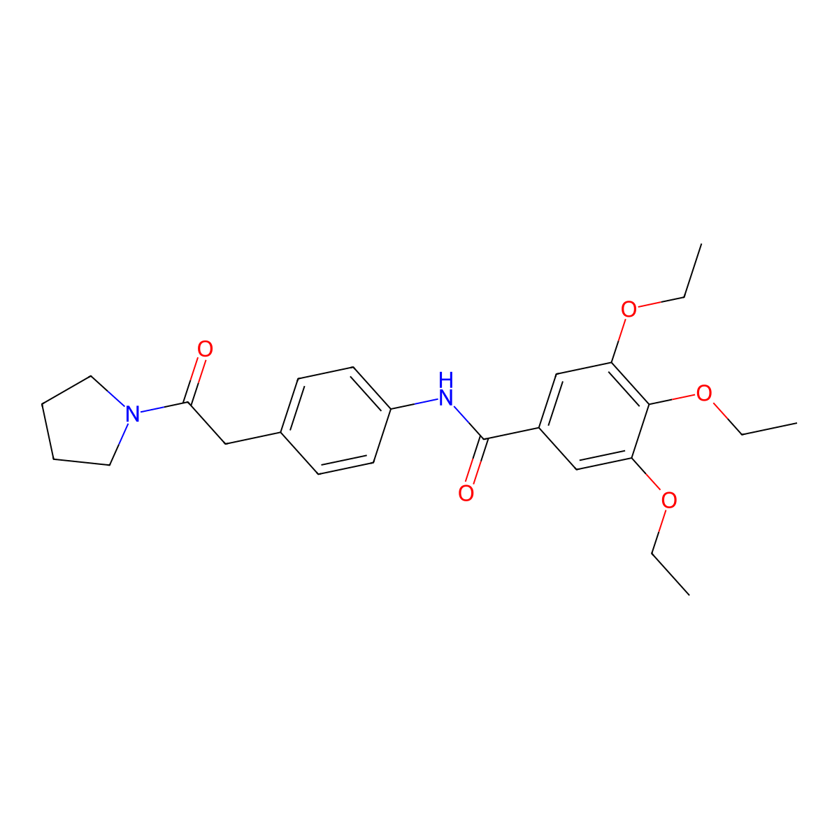 3,4,5-triethoxy-N-{4-[2-oxo-2-(pyrrolidin-1-yl)ethyl]phenyl}benzamide molecular structure, CAS 1070959-68-0