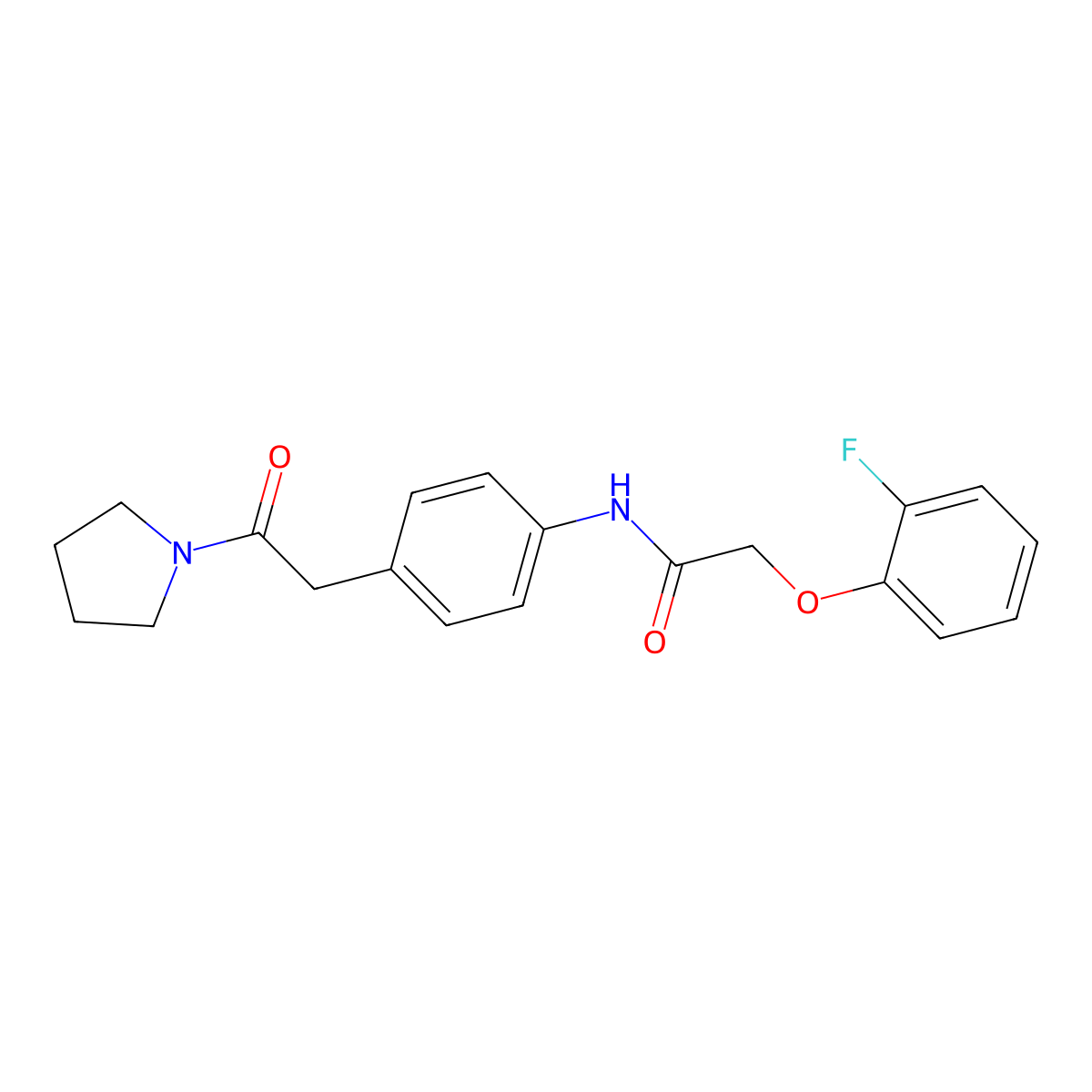 2-(2-fluorophenoxy)-N-{4-[2-oxo-2-(pyrrolidin-1-yl)ethyl]phenyl}acetamide molecular structure, CAS 1070959-92-0