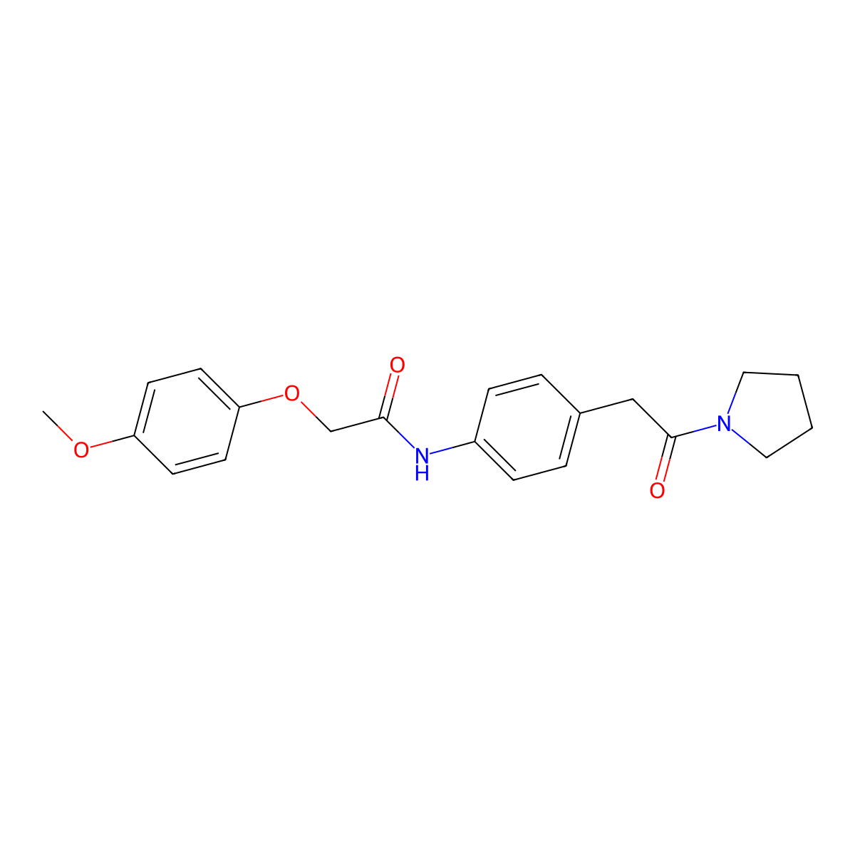 2-(4-methoxyphenoxy)-N-{4-[2-oxo-2-(pyrrolidin-1-yl)ethyl]phenyl}acetamide molecular structure, CAS 1070959-95-3