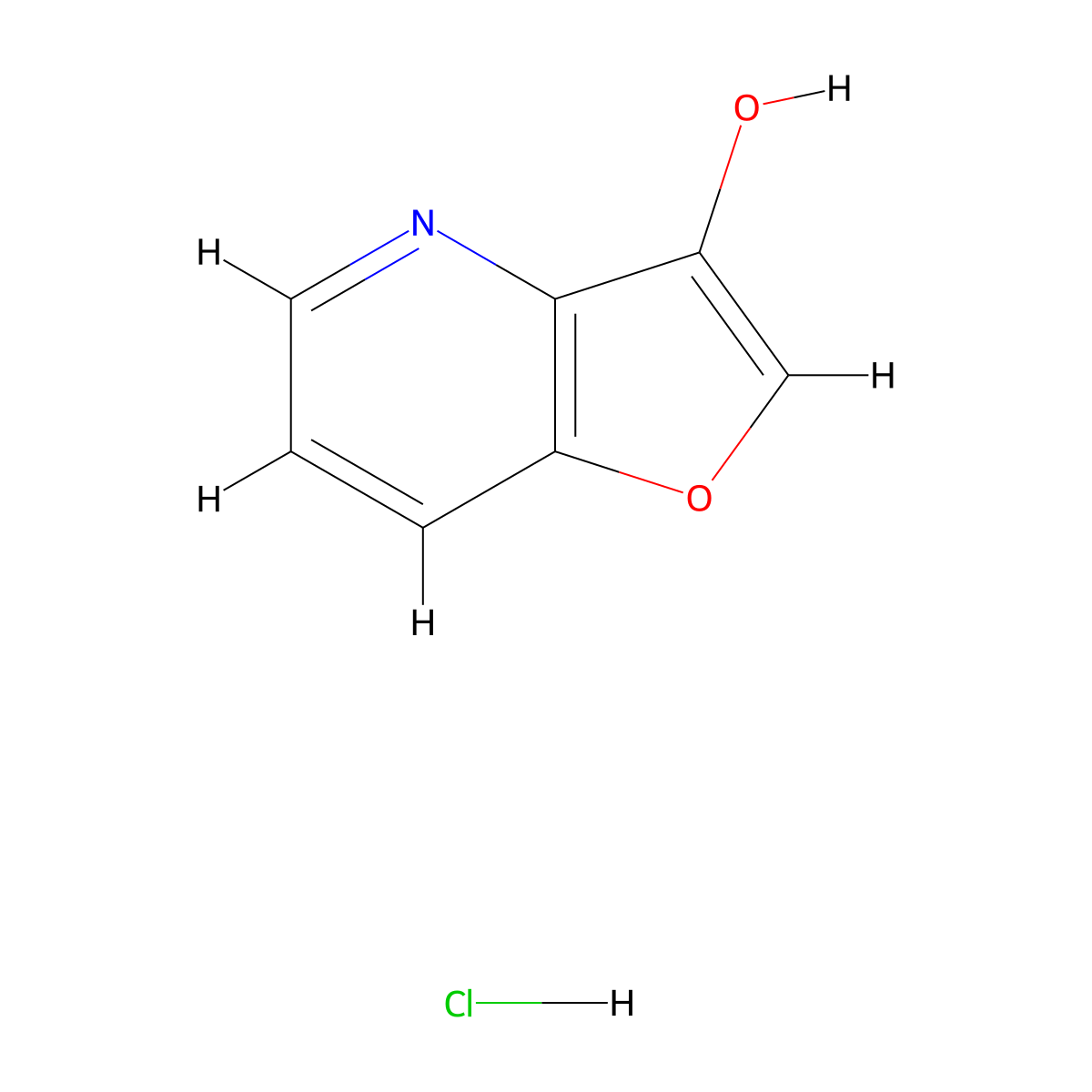 2H,3H-furo[3,2-b]pyridin-3-one hydrochloride molecular structure, CAS 107096-00-4