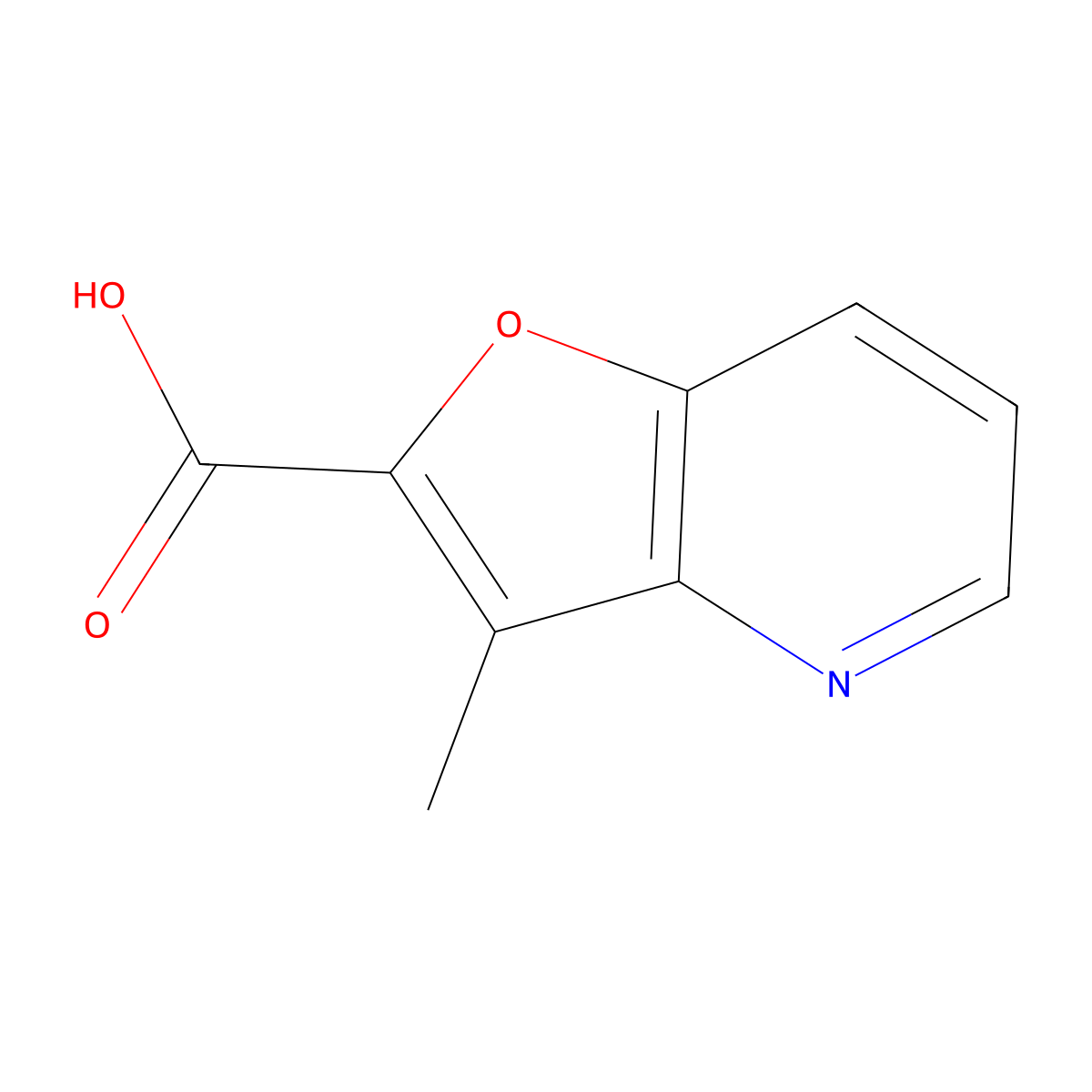 3-Methylfuro[3,2-b]pyridine-2-carboxylic acid molecular structure, CAS 107096-09-3