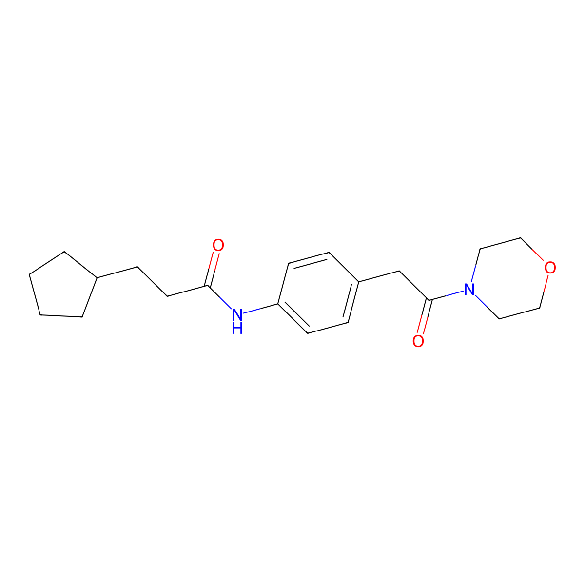 3-cyclopentyl-N-{4-[2-(morpholin-4-yl)-2-oxoethyl]phenyl}propanamide molecular structure, CAS 1070960-01-8