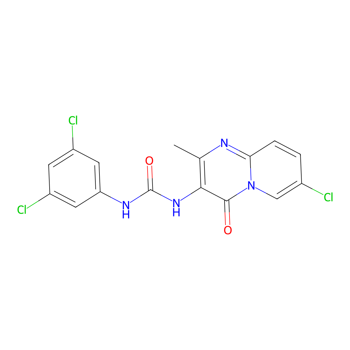 1-(7-chloro-2-methyl-4-oxo-4H-pyrido[1,2-a]pyrimidin-3-yl)-3-(3,5-dichlorophenyl)urea molecular structure, CAS 1070960-41-6