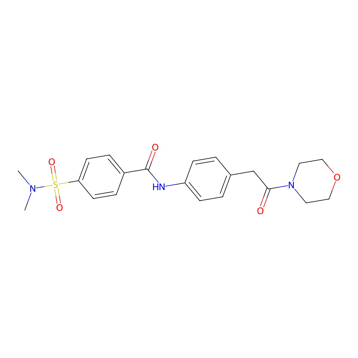 4-(dimethylsulfamoyl)-N-{4-[2-(morpholin-4-yl)-2-oxoethyl]phenyl}benzamide molecular structure, CAS 1070960-87-0