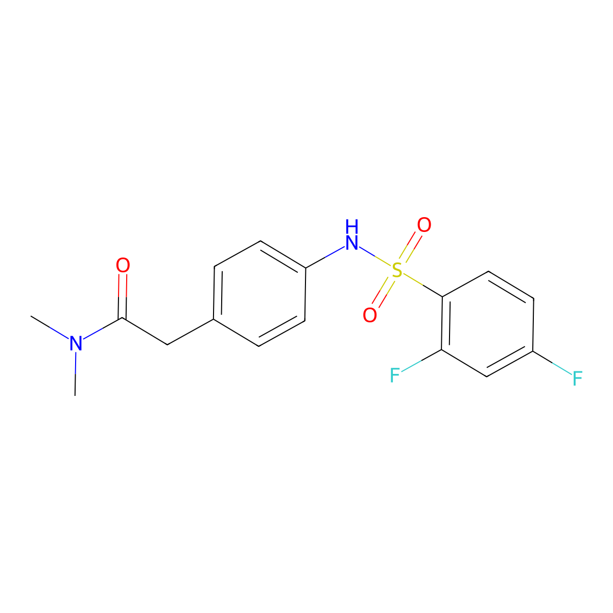 2-[4-(2,4-difluorobenzenesulfonamido)phenyl]-N,N-dimethylacetamide molecular structure, CAS 1070960-92-7