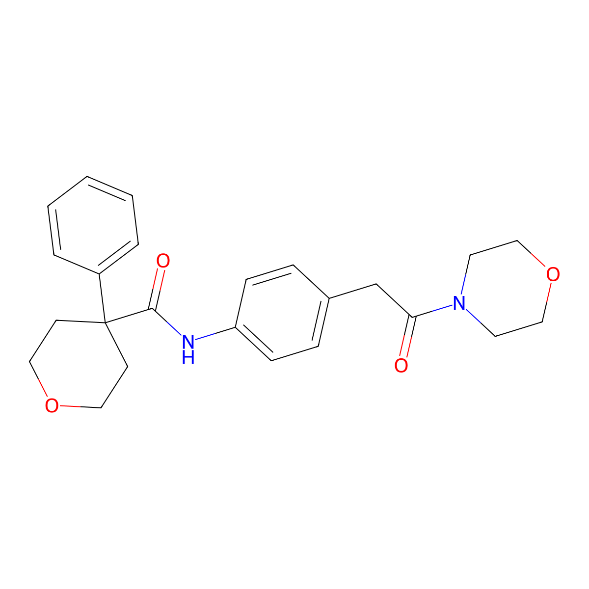 N-{4-[2-(morpholin-4-yl)-2-oxoethyl]phenyl}-4-phenyloxane-4-carboxamide molecular structure, CAS 1070960-96-1