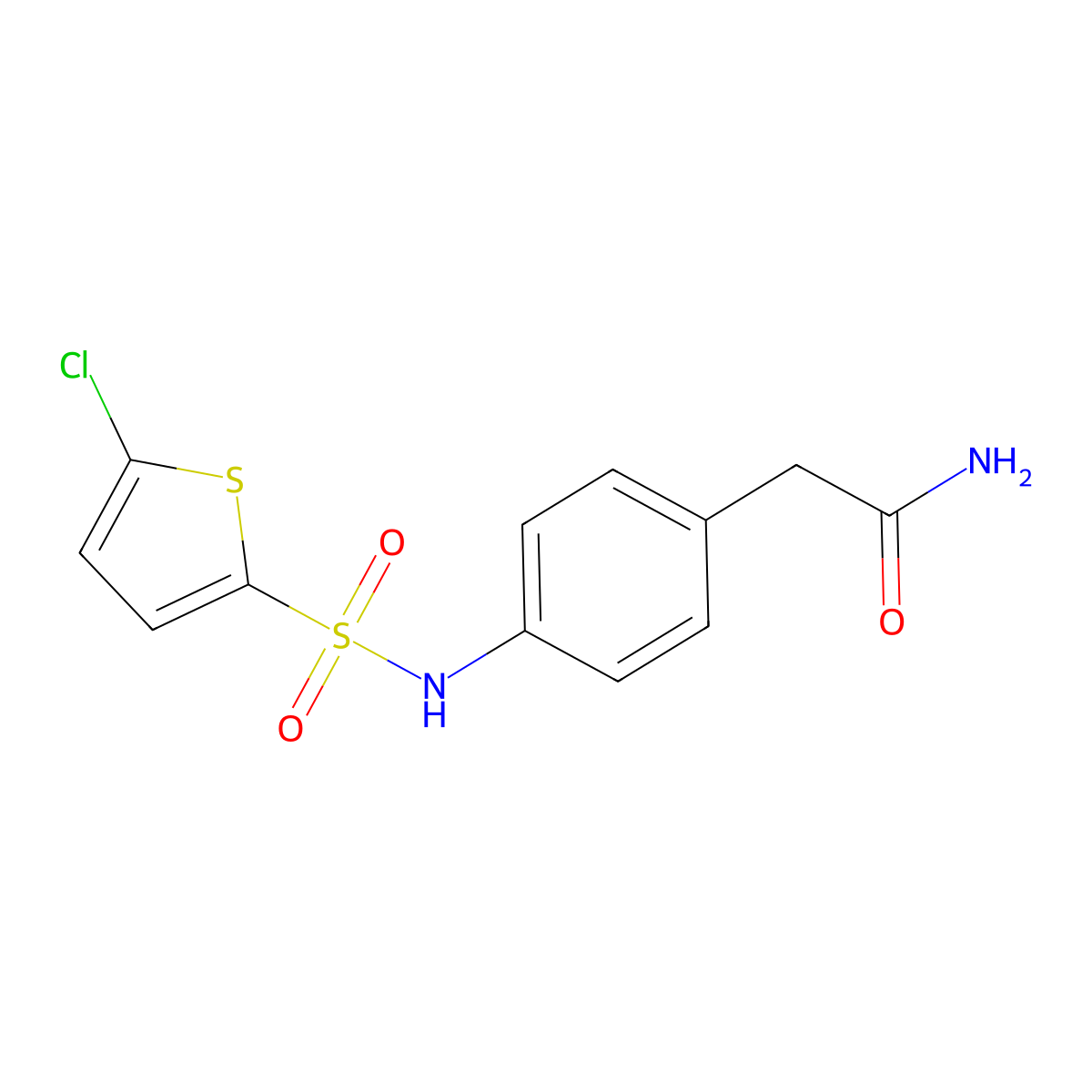 2-[4-(5-Chlorothiophene-2-sulfonamido)phenyl]acetamide molecular structure, CAS 1070964-93-0