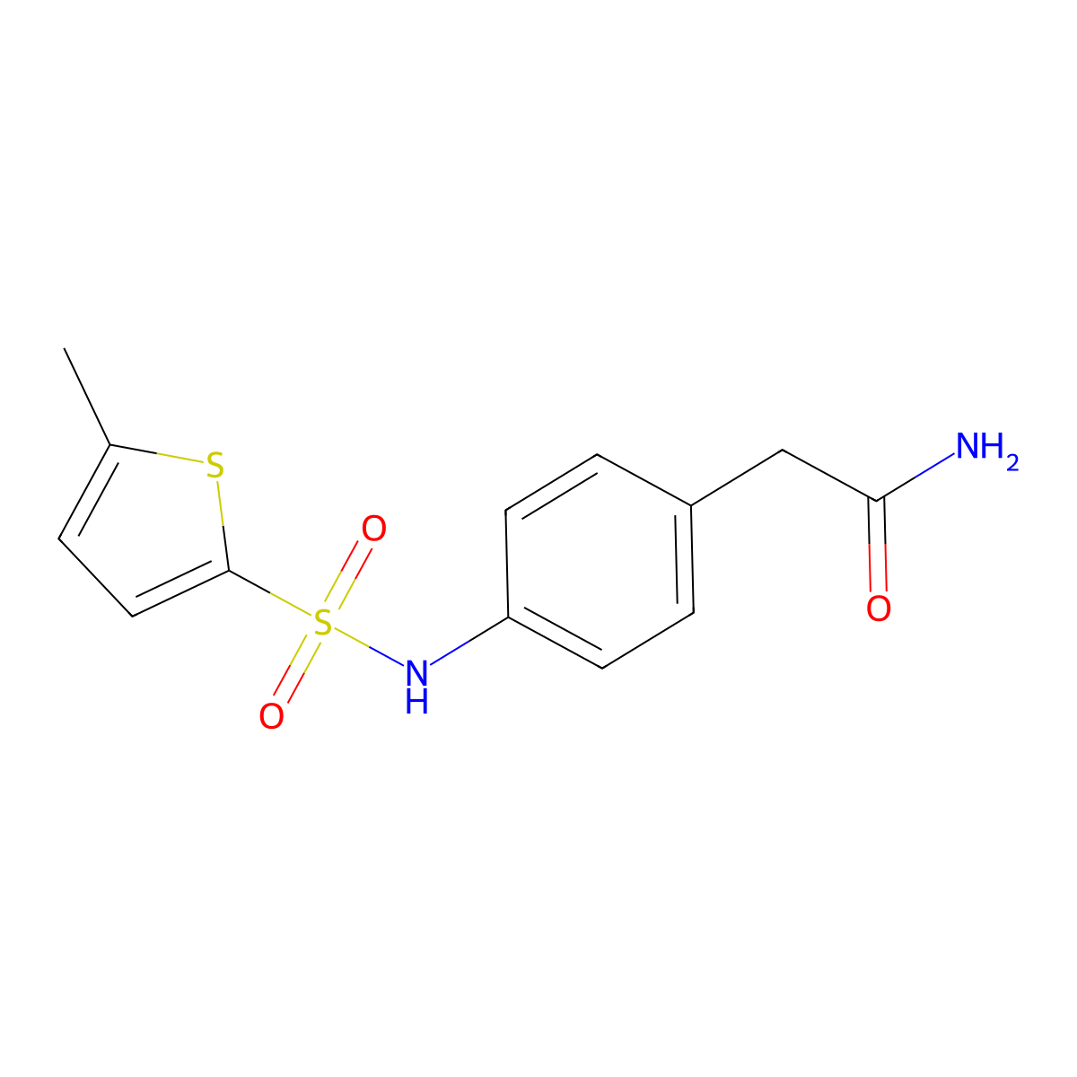 2-[4-(5-Methylthiophene-2-sulfonamido)phenyl]acetamide molecular structure, CAS 1070964-95-2