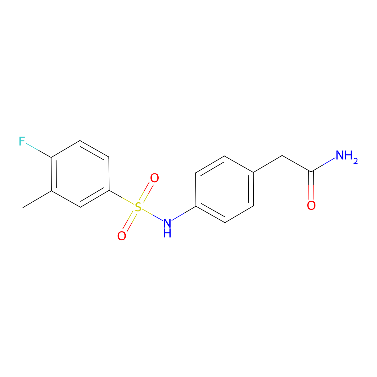 2-[4-(4-Fluoro-3-methylbenzenesulfonamido)phenyl]acetamide molecular structure, CAS 1070964-99-6