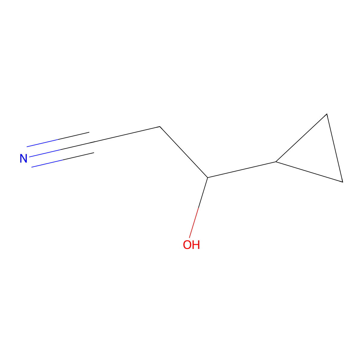 3-Cyclopropyl-3-hydroxypropanenitrile molecular structure, CAS 1070966-41-4