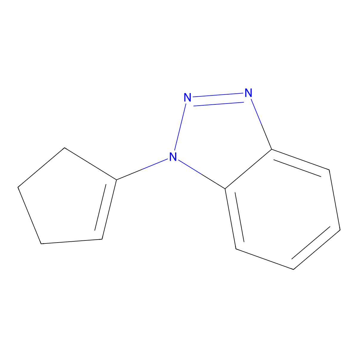 1-(1-Benzotriazolyl)cyclopentene molecular structure, CAS 107097-16-5