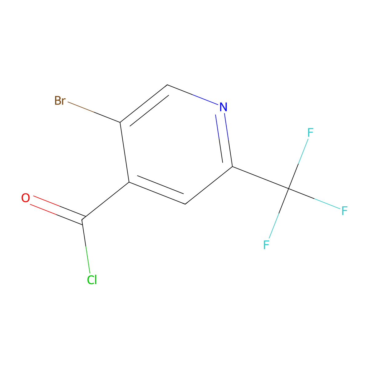 4-Pyridinecarbonyl chloride, 5-bromo-2-(trifluoromethyl)- molecular structure, CAS 1070972-53-0