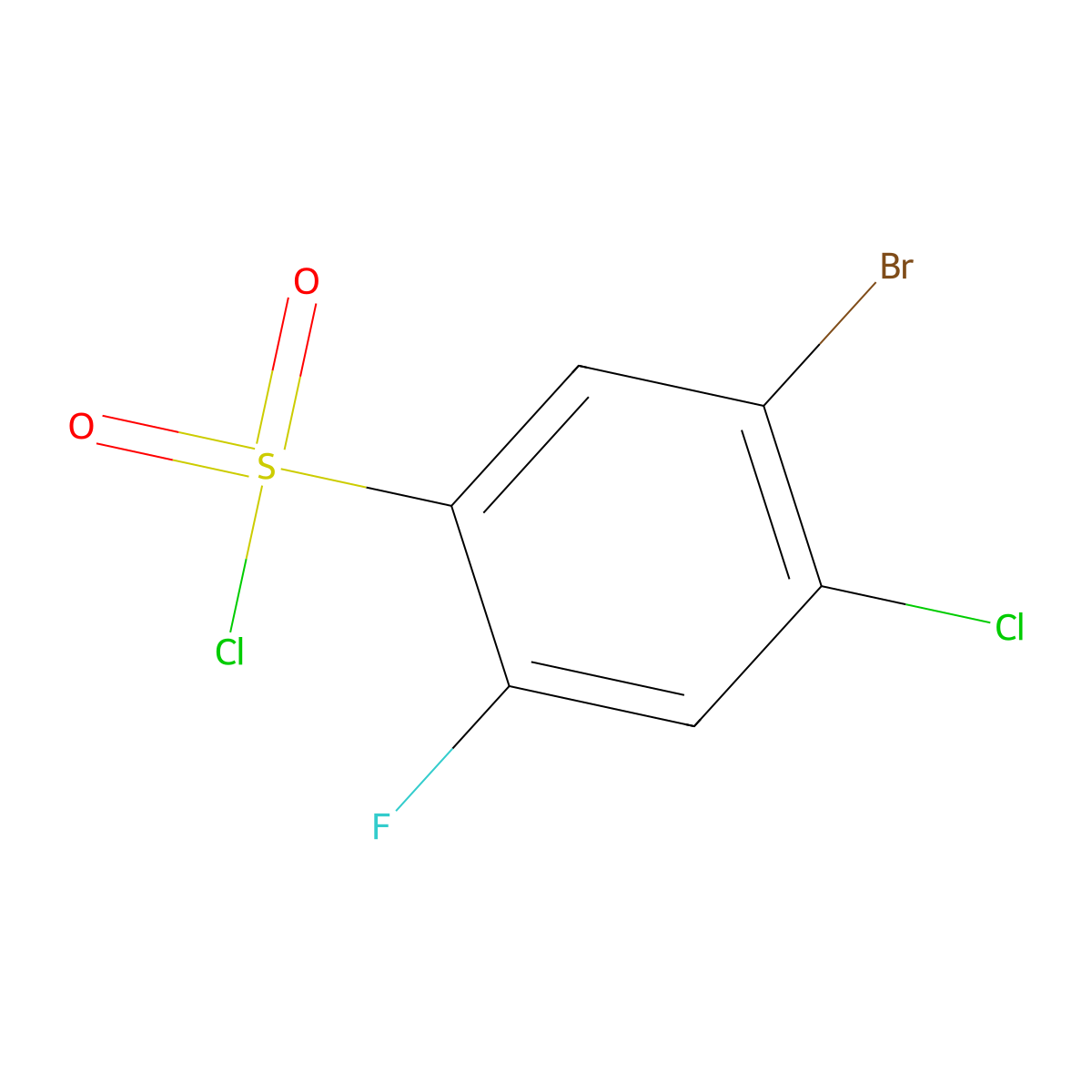 5-Bromo-4-chloro-2-fluoro-benzenesulfonyl chloride molecular structure, CAS 1070972-67-6