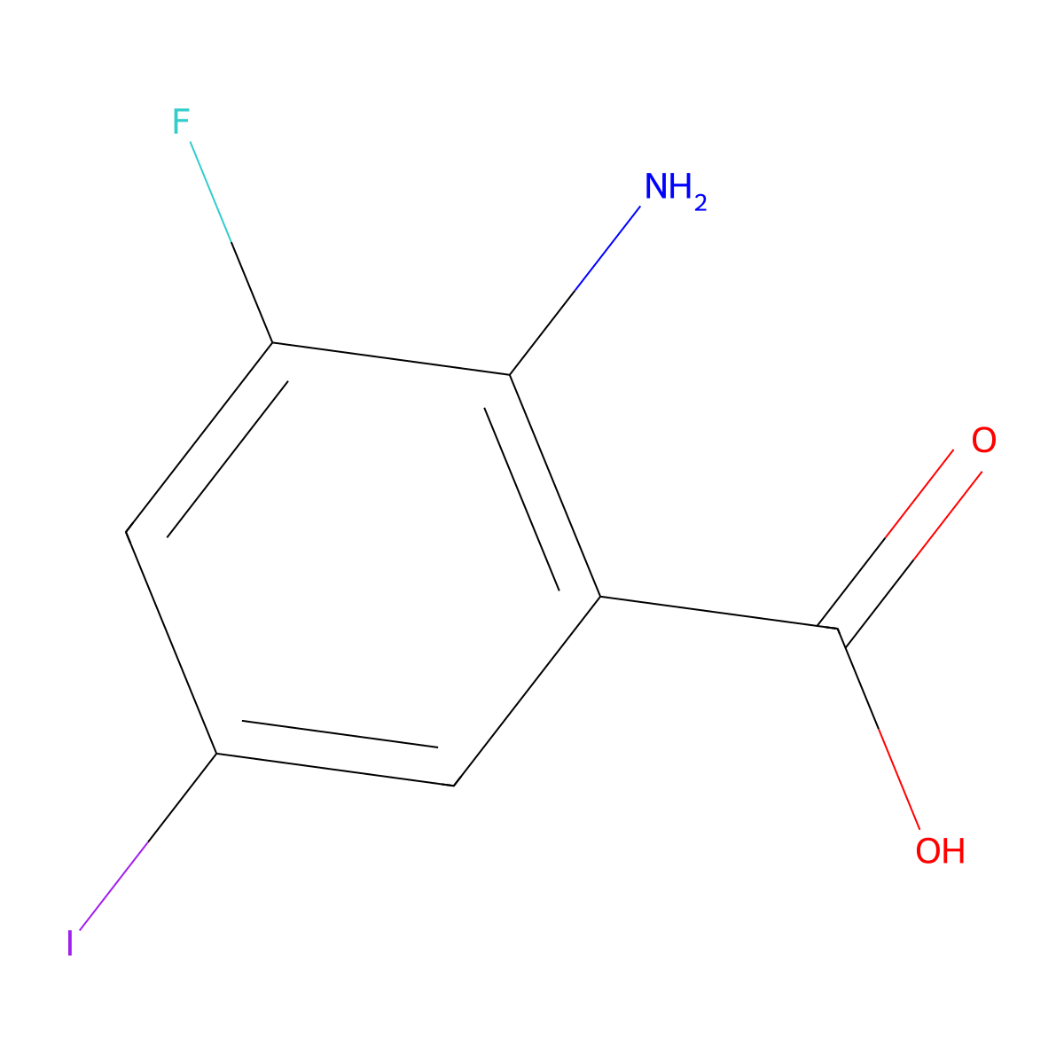 2-Amino-3-fluoro-5-iodobenzoic acid molecular structure, CAS 1070977-99-9