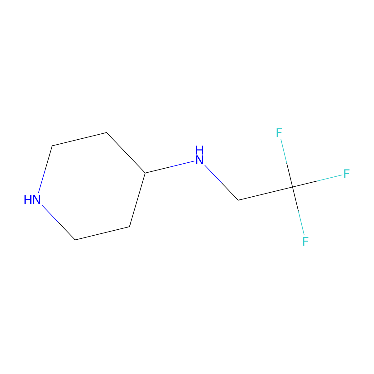 N-(2,2,2-trifluoroethyl)piperidin-4-amine molecular structure, CAS 1070979-36-0