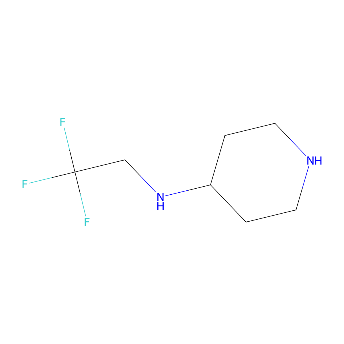 N-(2,2,2-trifluoroethyl)piperidin-4-amine molecular structure, CAS 1070979-36-0