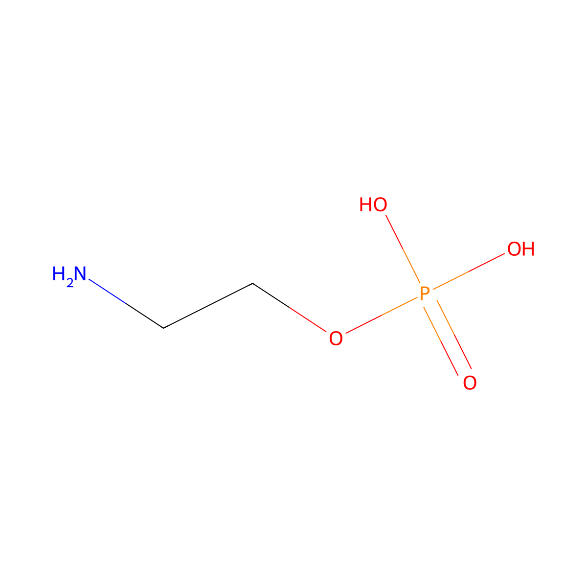 Phosphoethanolamine molecular structure, CAS 1071-23-4