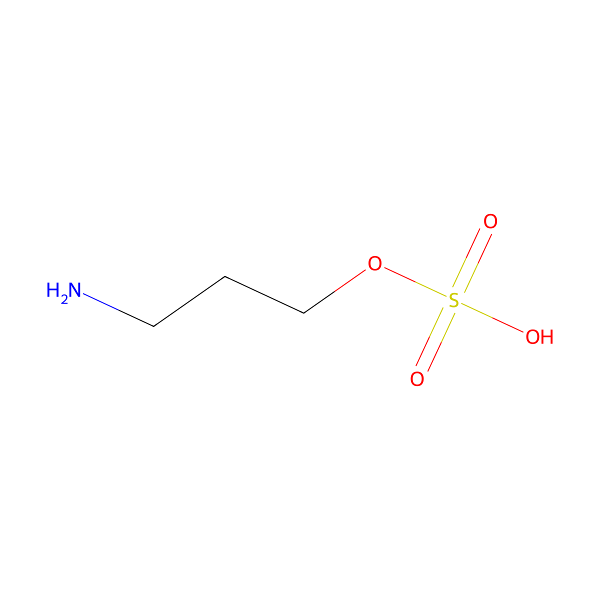 3-Aminopropyl hydrogen sulfate molecular structure, CAS 1071-29-0