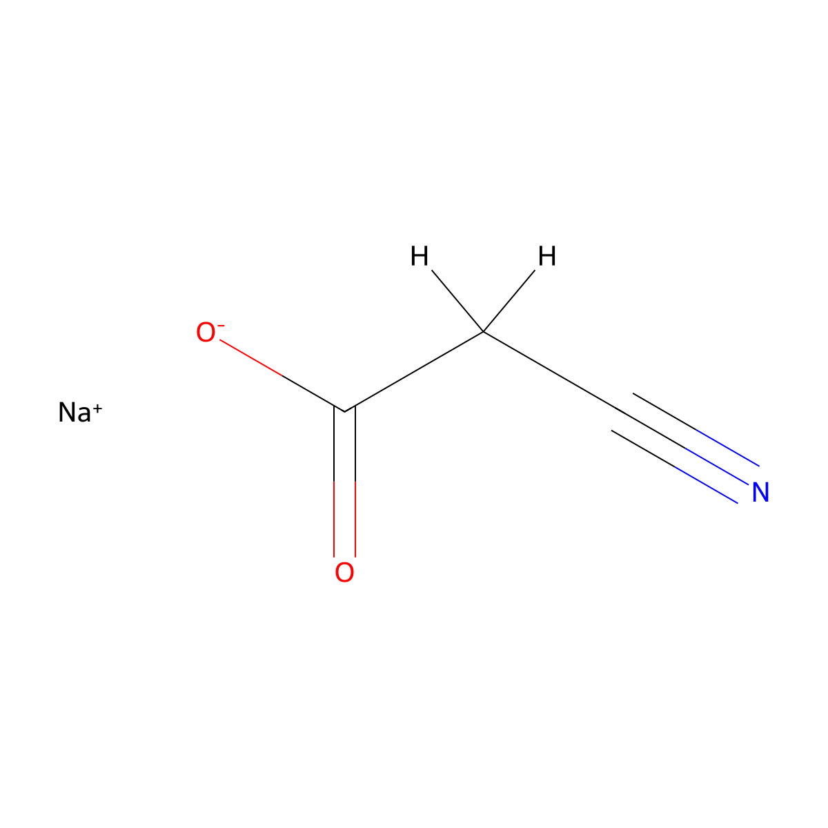 Sodium cyanoacetate molecular structure, CAS 1071-36-9