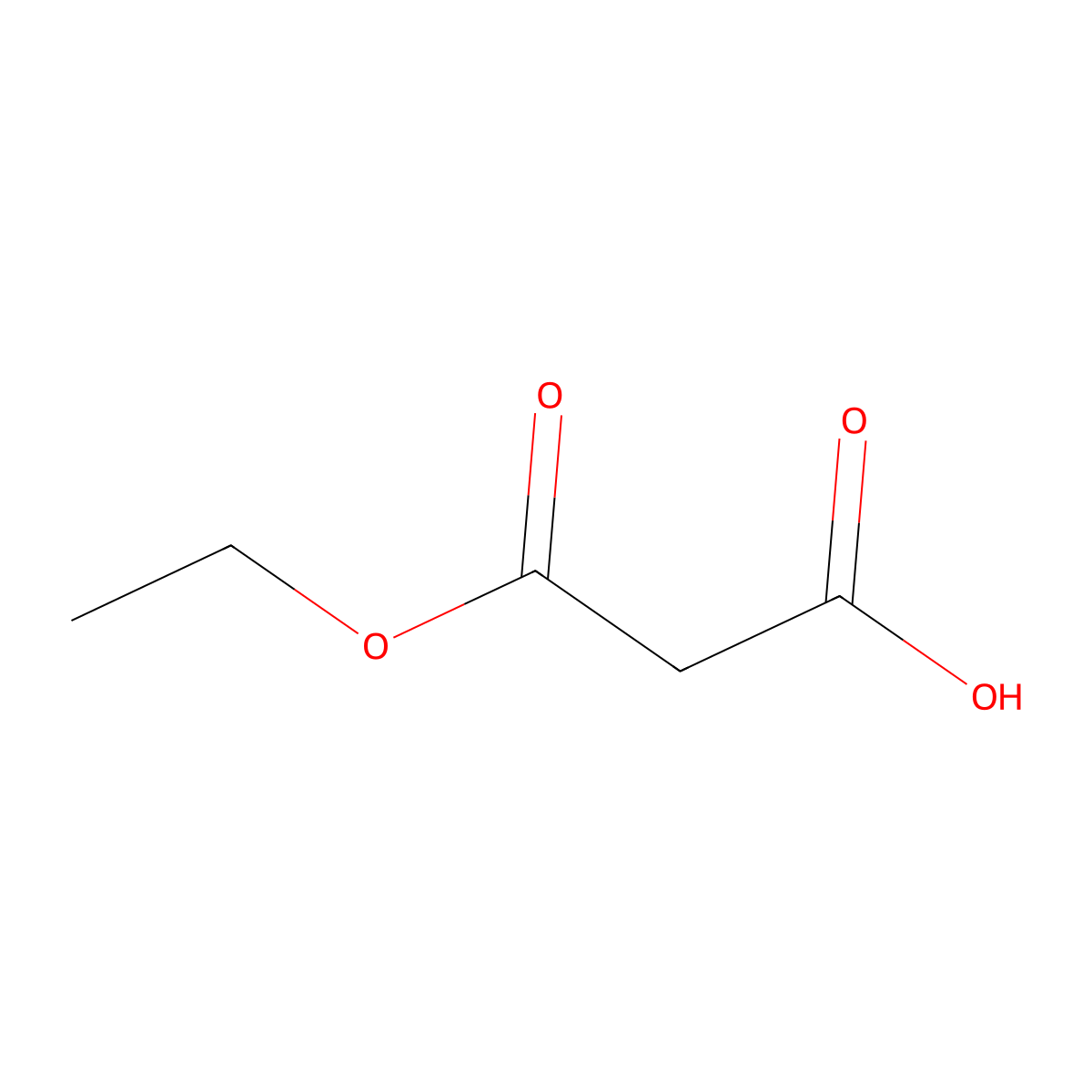Monoethyl malonate molecular structure, CAS 1071-46-1