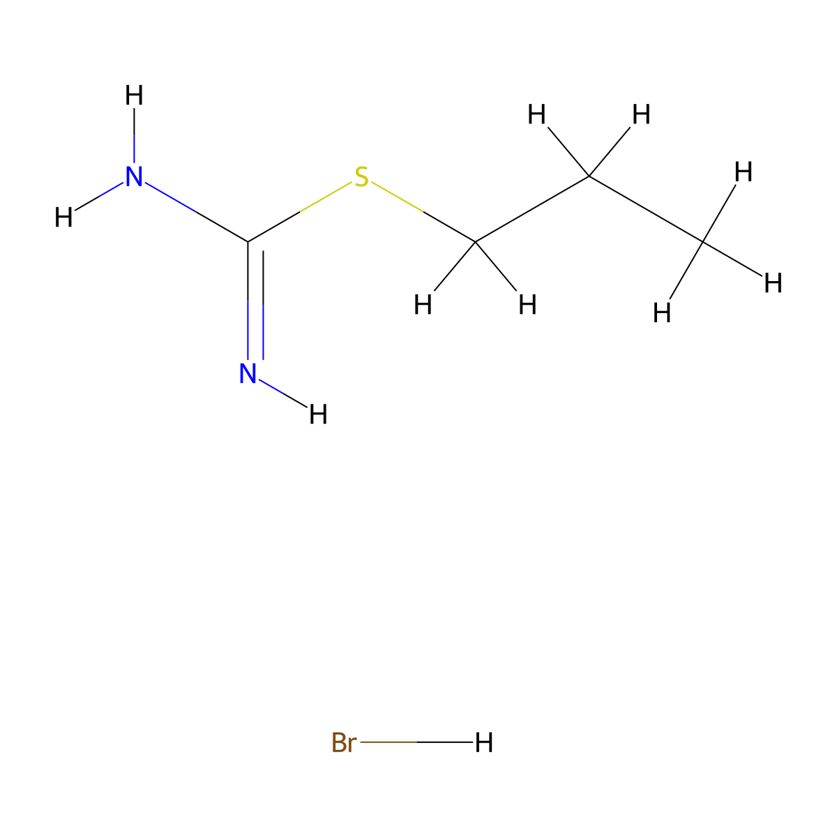 Pseudourea, 2-propyl-2-thio-, monohydrobromide molecular structure, CAS 1071-75-6