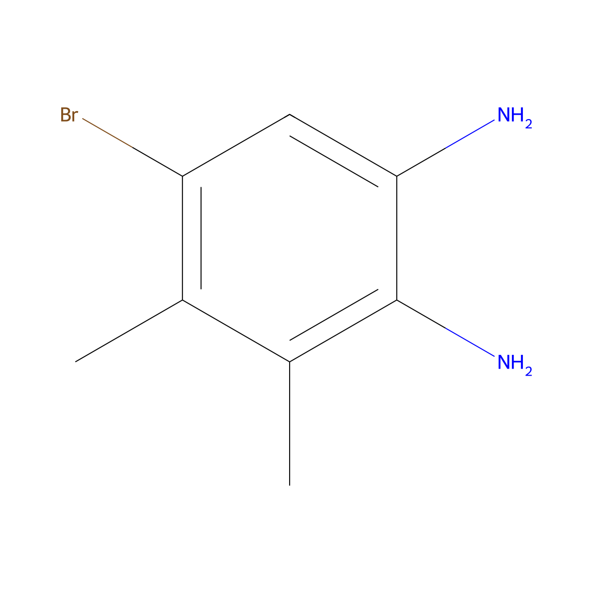 5-Bromo-3,4-dimethylbenzene-1,2-diamine molecular structure, CAS 107100-16-3