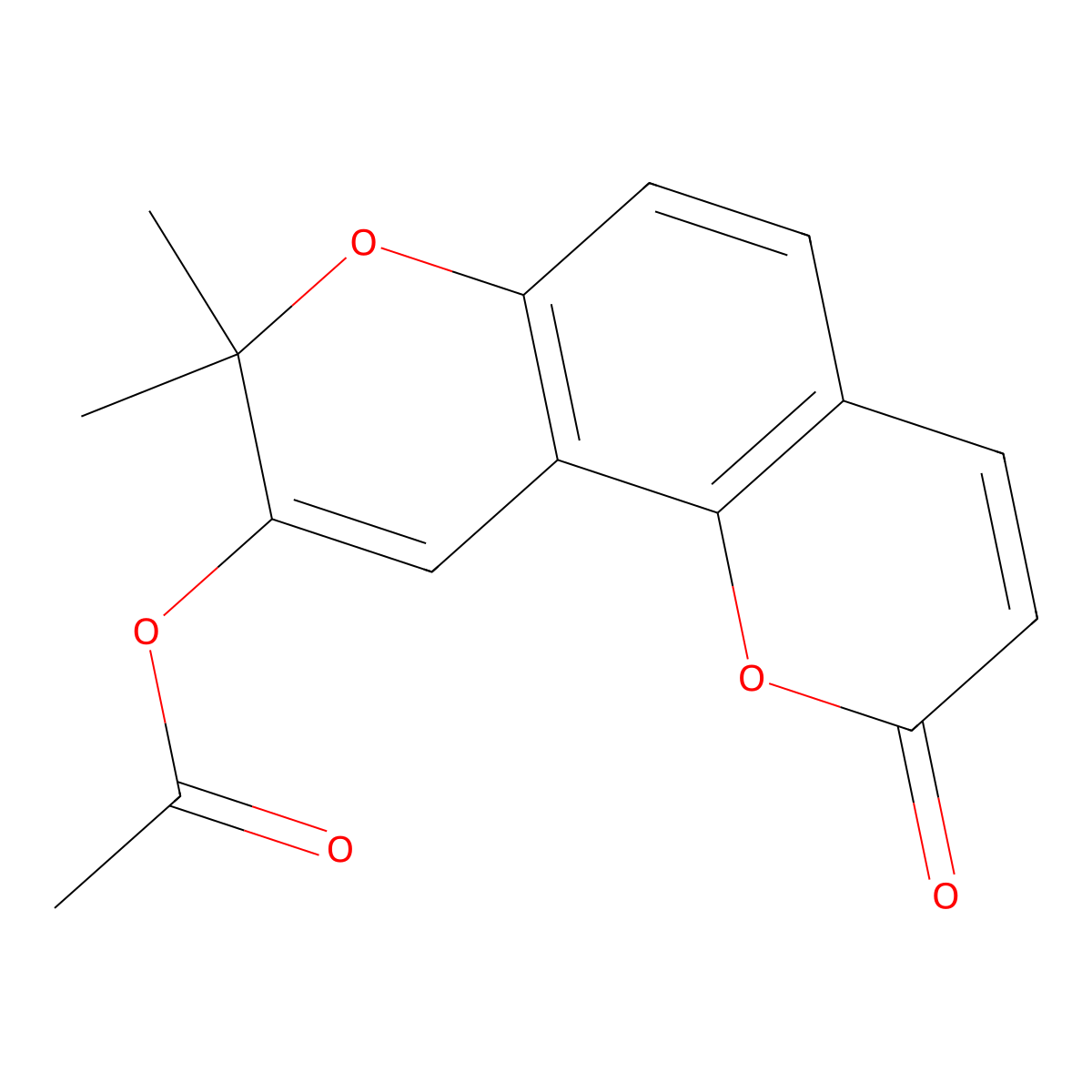 8,8-dimethyl-2-oxo-2H,8H-pyrano[2,3-f]chromen-9-yl acetate molecular structure, CAS 107100-38-9