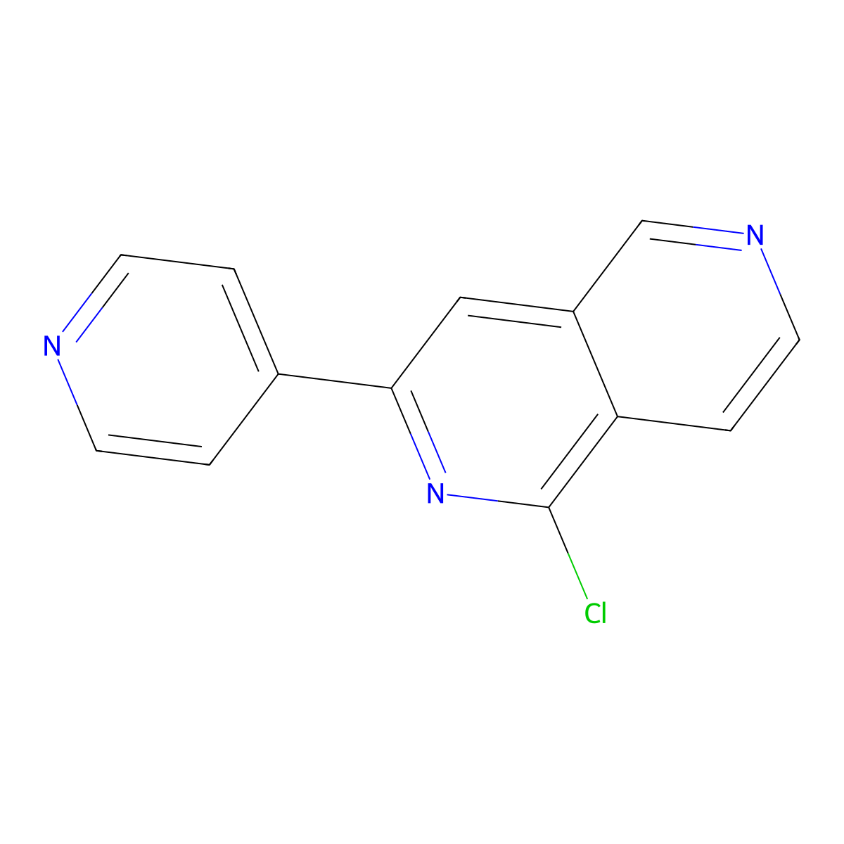 1-Chloro-3-(pyridin-4-yl)-2,6-naphthyridine molecular structure, CAS 1071017-49-6