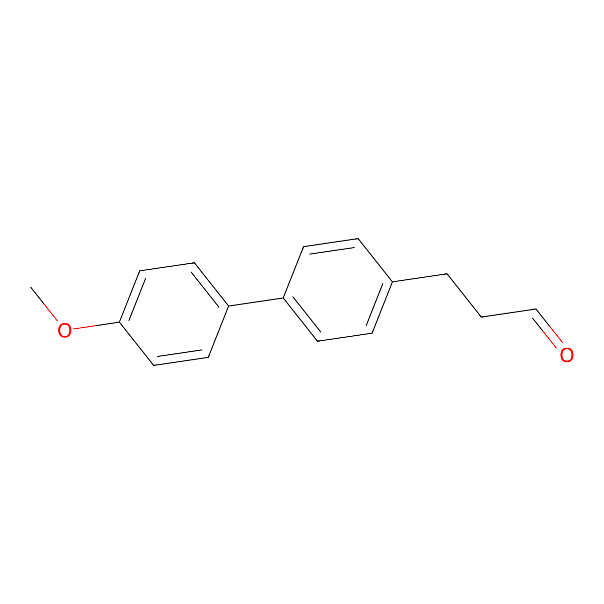 [1,1'-Biphenyl]-4-propanal, 4'-methoxy- molecular structure, CAS 1071024-35-5