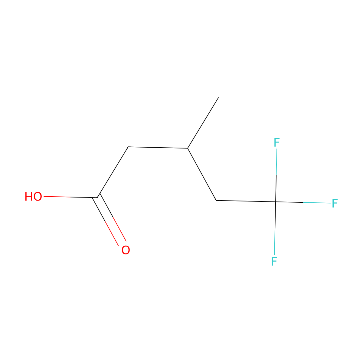 5,5,5-Trifluoro-3-methylpentanoic acid molecular structure, CAS 107103-92-4
