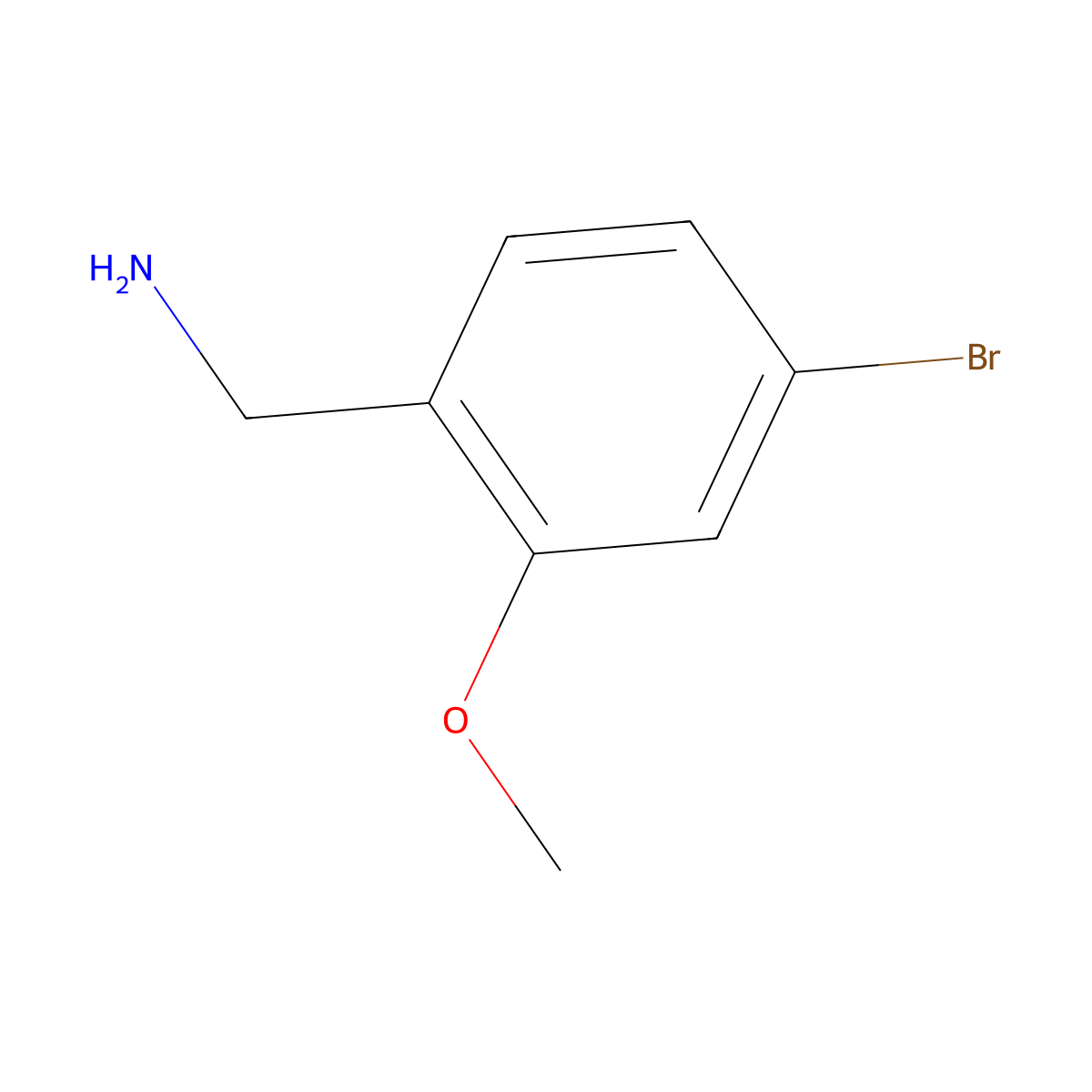 (4-Bromo-2-methoxyphenyl)methanamine molecular structure, CAS 1071037-16-5