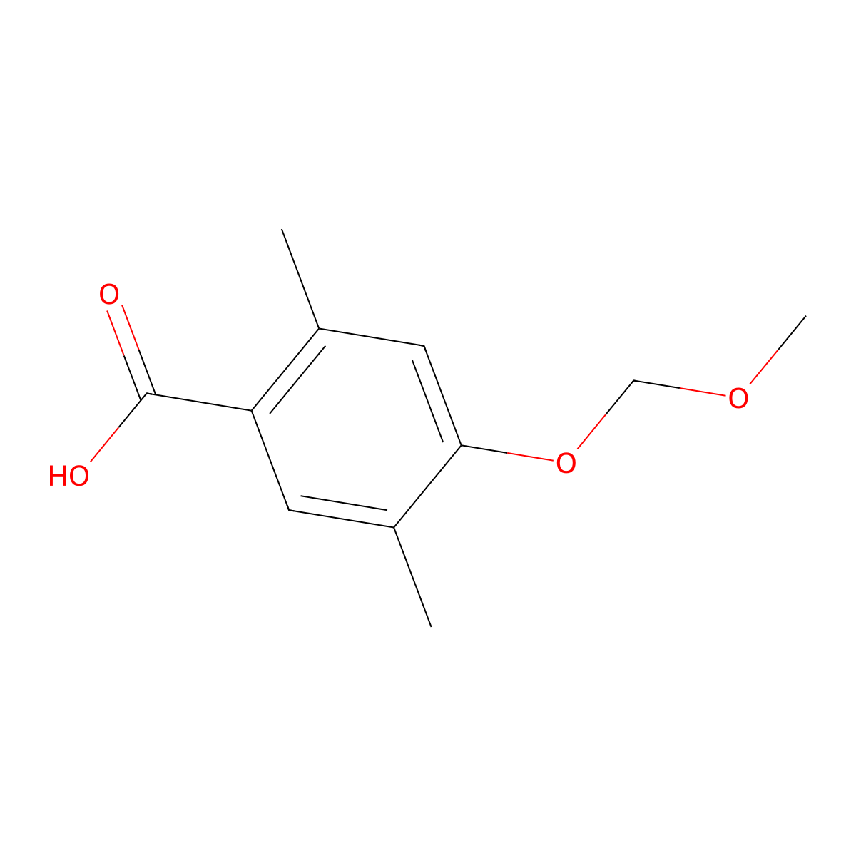 4-(Methoxymethoxy)-2,5-dimethylbenzoic acid molecular structure, CAS 1071038-51-1